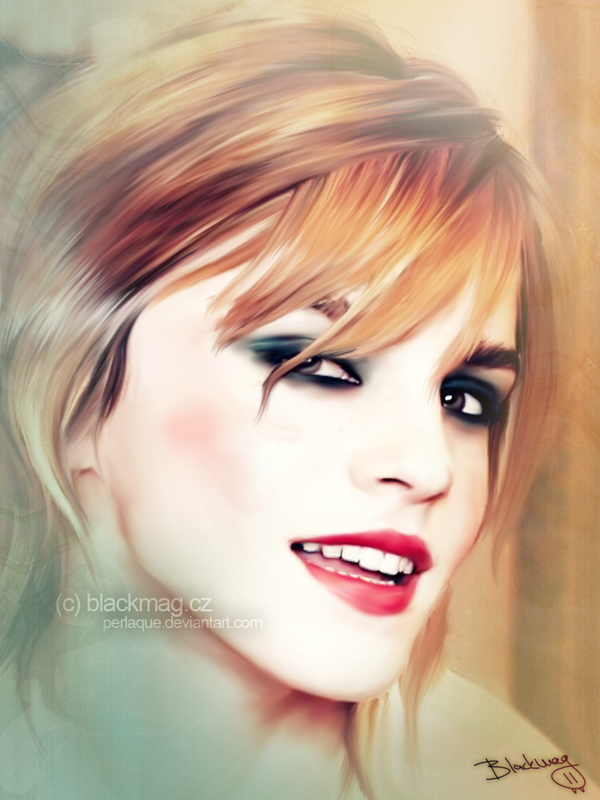 600x800 Emma Watson Painting By Perlaque - Emma Watson Painting