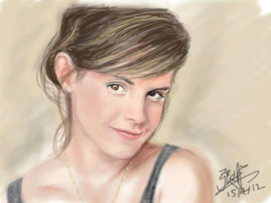 900x675 Emma Watson Portrait (Ipad Finger Painting) By Chaseroflight - Emma Watson Painting