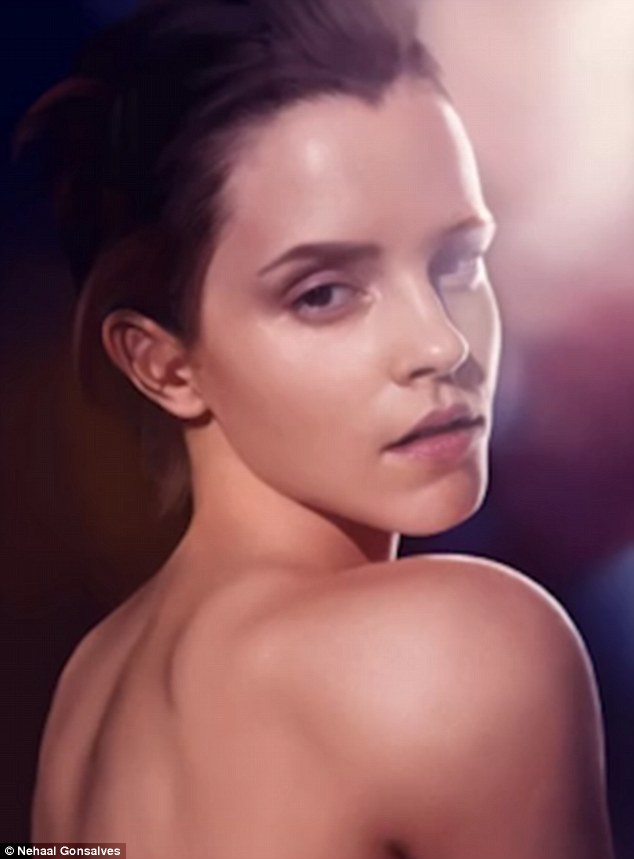 634x859 Hyper Realistic Painting Of Emma Watson That Looks Exactly Like - Emma Watson Painting