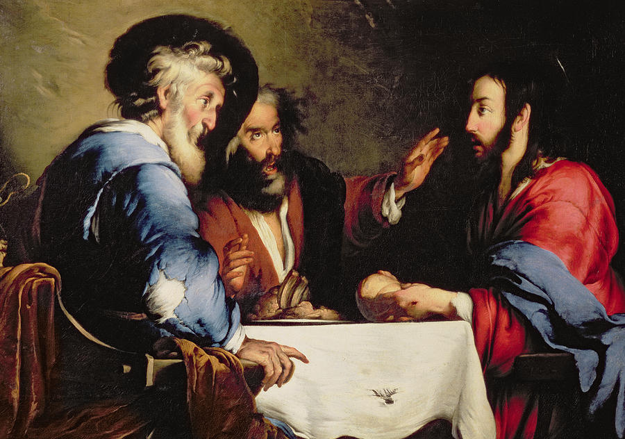 900x632 Supper At Emmaus Painting By Bernardo Strozzi - Emmaus Painting
