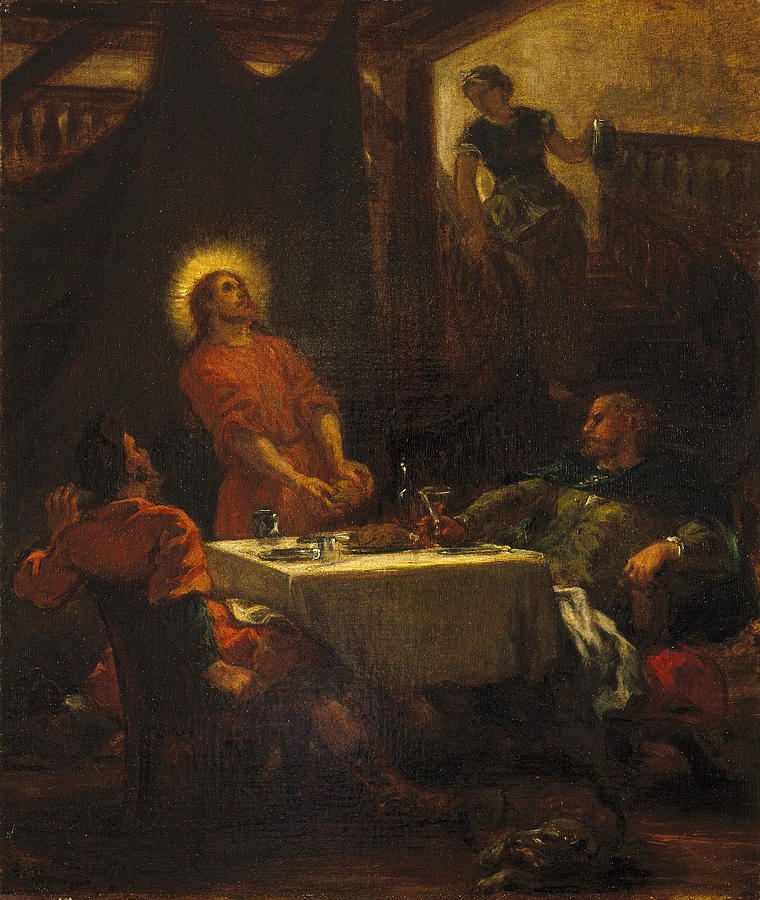 760x900 The Disciples At Emmaus Painting By Eugene Delacroix - Emmaus Painting