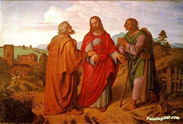 720x488 The Road To Emmaus Artwork By Joseph Von Oil Painting - Emmaus Painting