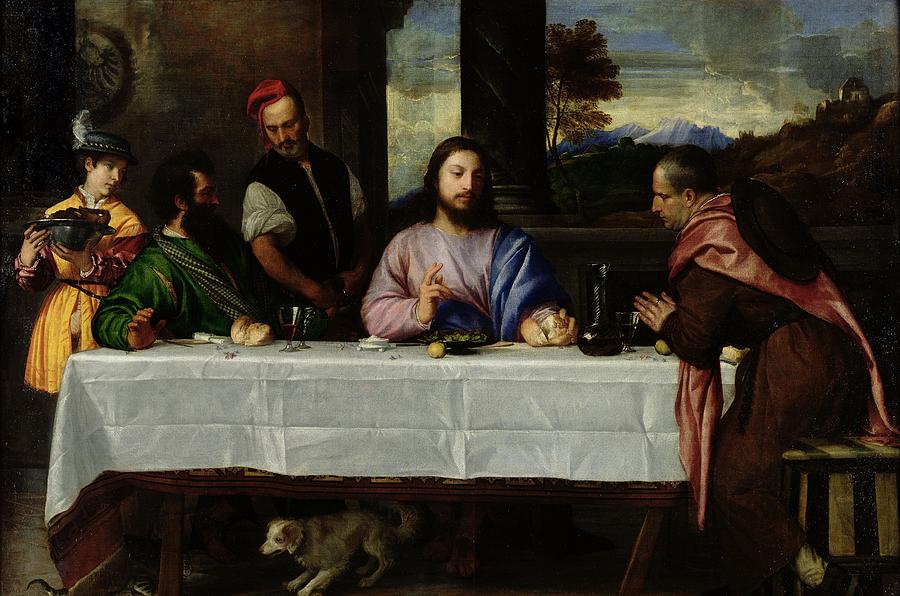 900x596 The Supper At Emmaus Painting By Titian - Emmaus Painting