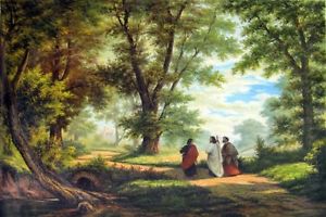 300x200 Handmade Oil Painting Repro Robert Zund The Road To Emmaus 24x36 - Emmaus Road Painting