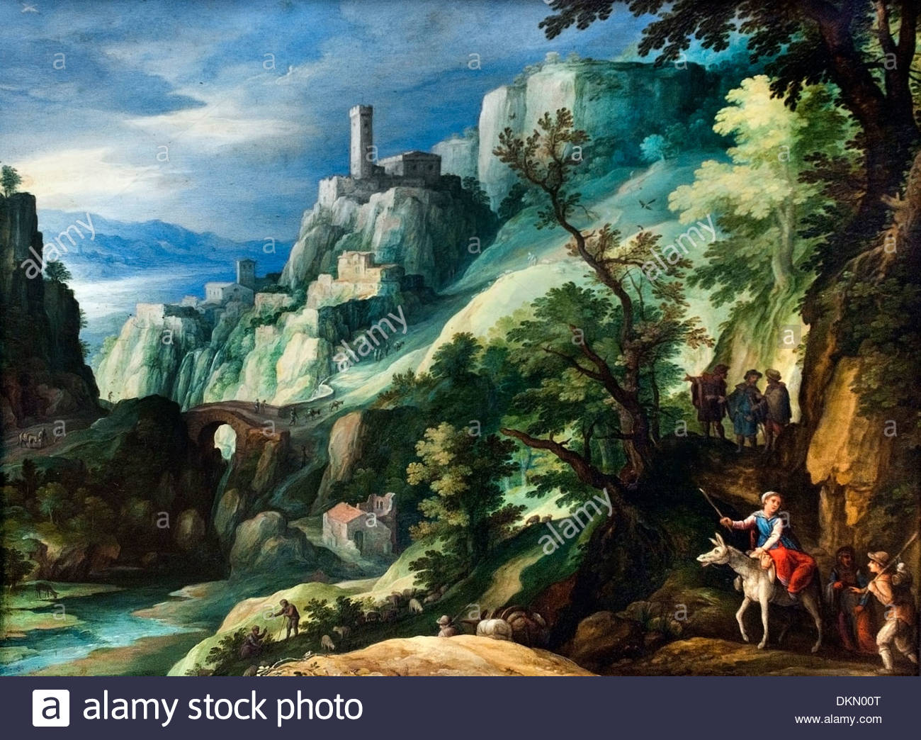 1300x1044 Italian Mountain Landscape With Transition To Emmaus ( - Emmaus Road Painting