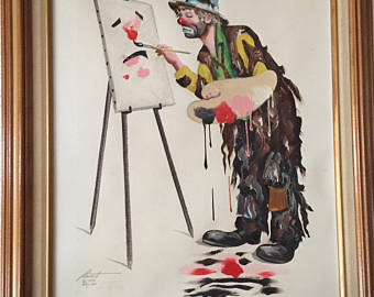 340x270 Etsy Your Place To Buy And Sell All Things Handmade - Emmett Kelly Clown Oil Painting