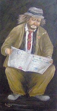 235x456 Emmett Kelly Painting By Faye Tracy - Emmett Kelly Painting