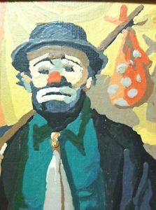 223x300 Emmett Kelly Painting ~ Monoprint By Donna Baruchi Clowns - Emmett Kelly Painting