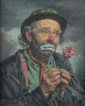 279x350 Realized Price For Painting Of Emmett Kelly Signed - Emmett Kelly Painting