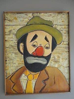 300x400 Emmett Kelly Clown Paintingcarving From Plywood - Emmett The Clown Painting