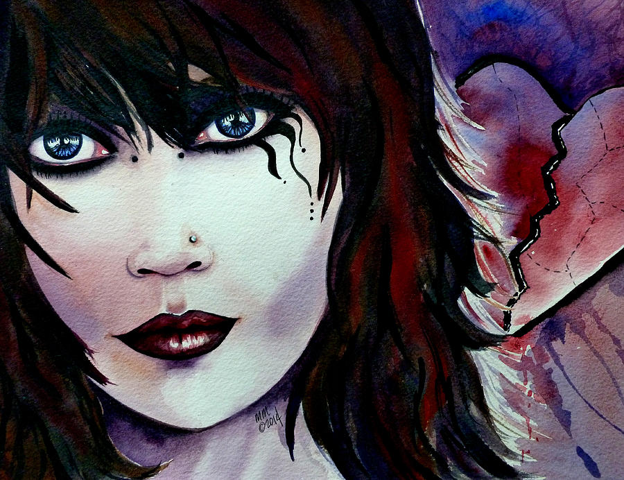 900x692 Emo Girl Painting By Michal Madison - Emo Girl Painting