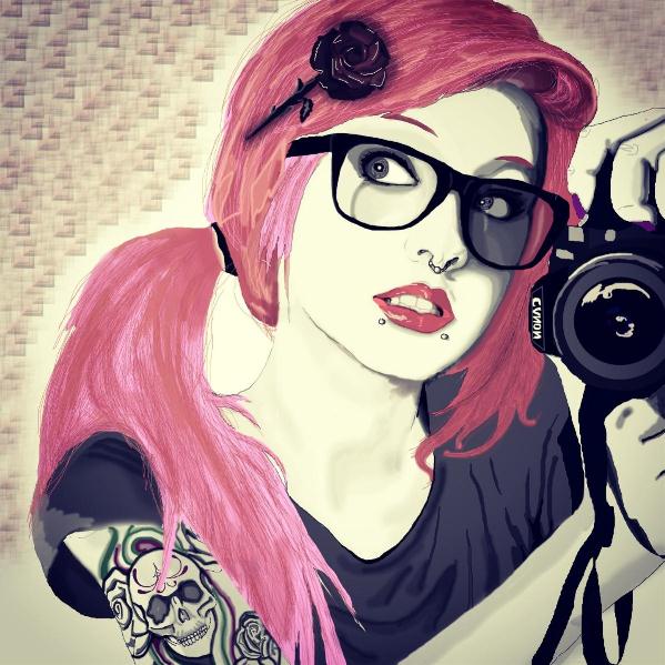 599x599 Emo Elegance Digital Art By Colton Nicholas - Emo Girl Painting