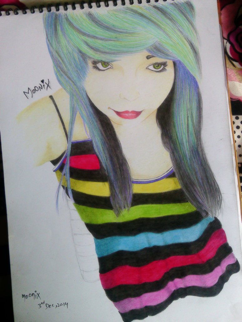 774x1033 Emo Girl - Emo Girl Painting