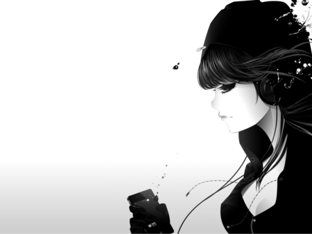 450x338 Music Girl - Emo Girl Painting