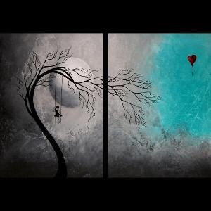 300x300 Emo Painting With A Tree And A Red Heart Balloon Ok, Now I - Emo Painting
