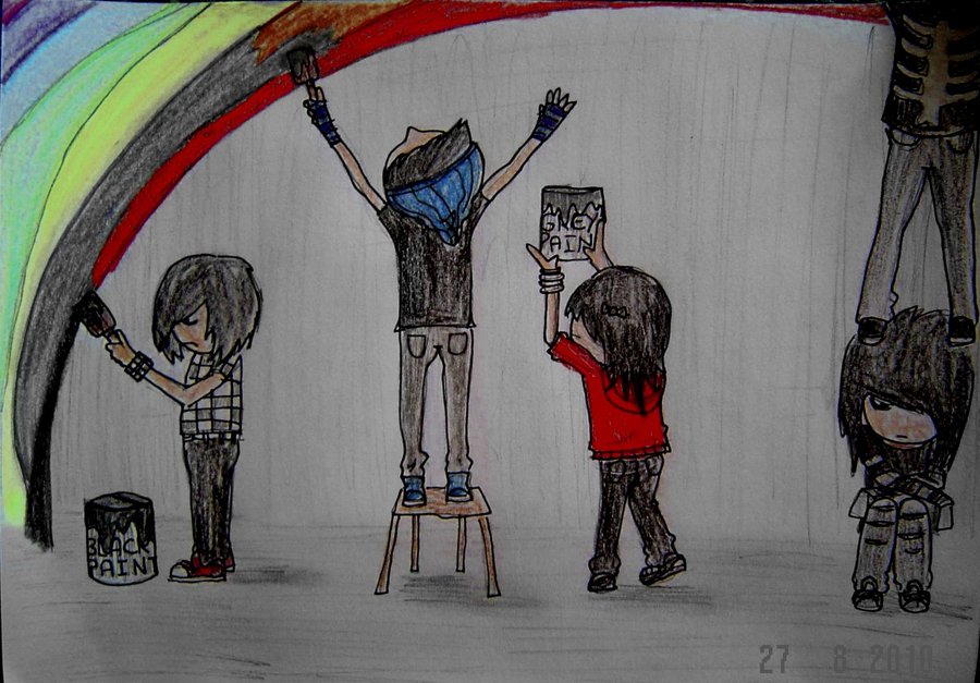 900x627 Painting Rainbows, Emo Style. By Totallyeyeless - Emo Painting