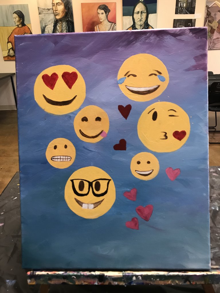 Emoji Canvas Painting at PaintingValley.com | Explore collection of ...