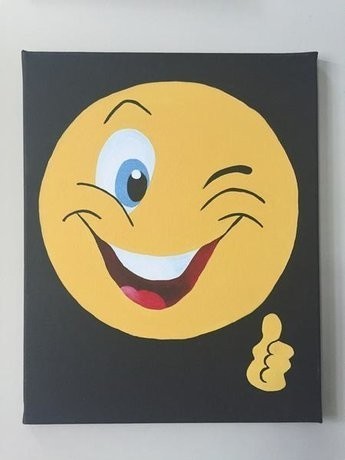 345x460 Webuyblack Gt Acrylic Paintings Gt Emoji Canvas - Emoji Canvas Painting