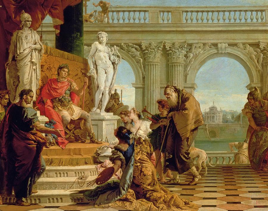 900x708 Maecenas Presenting The Liberal Arts To The Emperor Augustus - Emperor Augustus Painting