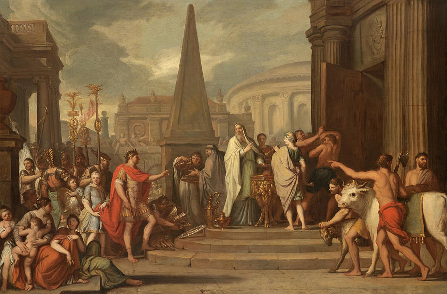 900x592 The Emperor Augustus Closing The Doors Of The Temple Of Janus - Emperor Augustus Painting