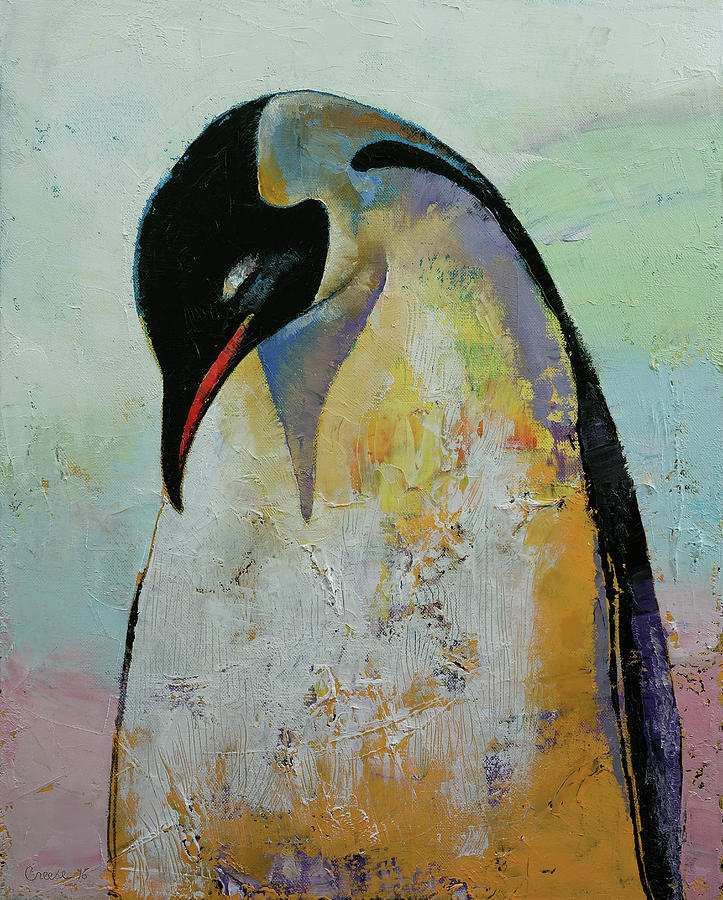 723x900 Emperor Penguin Painting By Michael Creese - Emperor Penguin Painting
