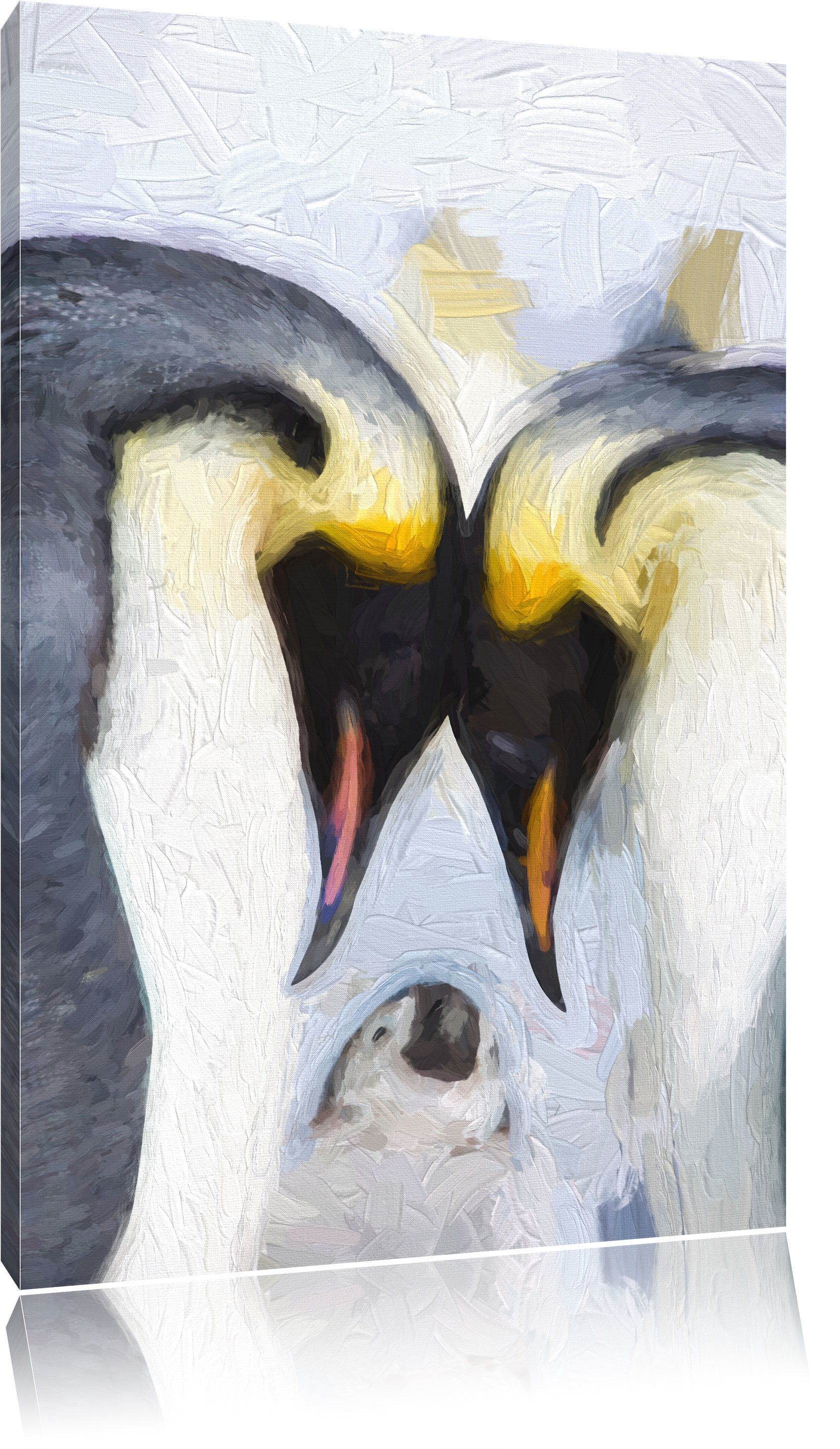 1682x2900 Home Loft Concept Enamoured Emperor Penguin Couple Painting Print - Emperor Penguin Painting