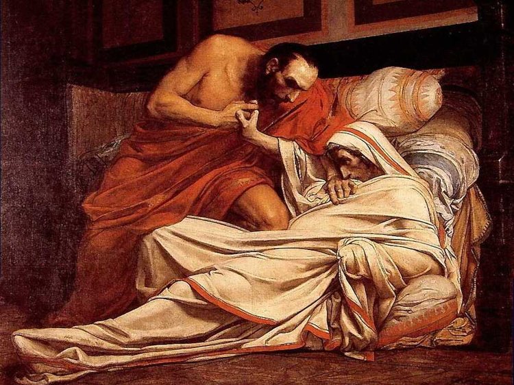 750x562 Qe In The Financial Crisis Of 33 Ad - Emperor Tiberius Painting