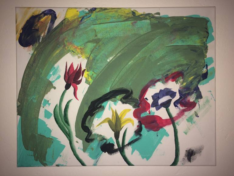 770x578 Saatchi Art Floral Emphasis Painting By Elana Shenas - Emphasis Painting