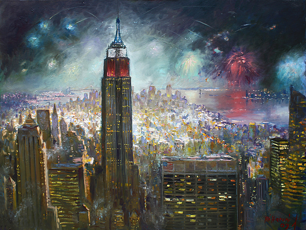600x450 Nyc. Empire State Building Painting By Ylli Haruni - Empire State Building Painting