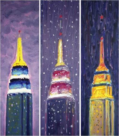 391x450 Oil Amp Acrylic Paintings Ltfont Color= Ffffffgtempire State - Empire State Building Painting