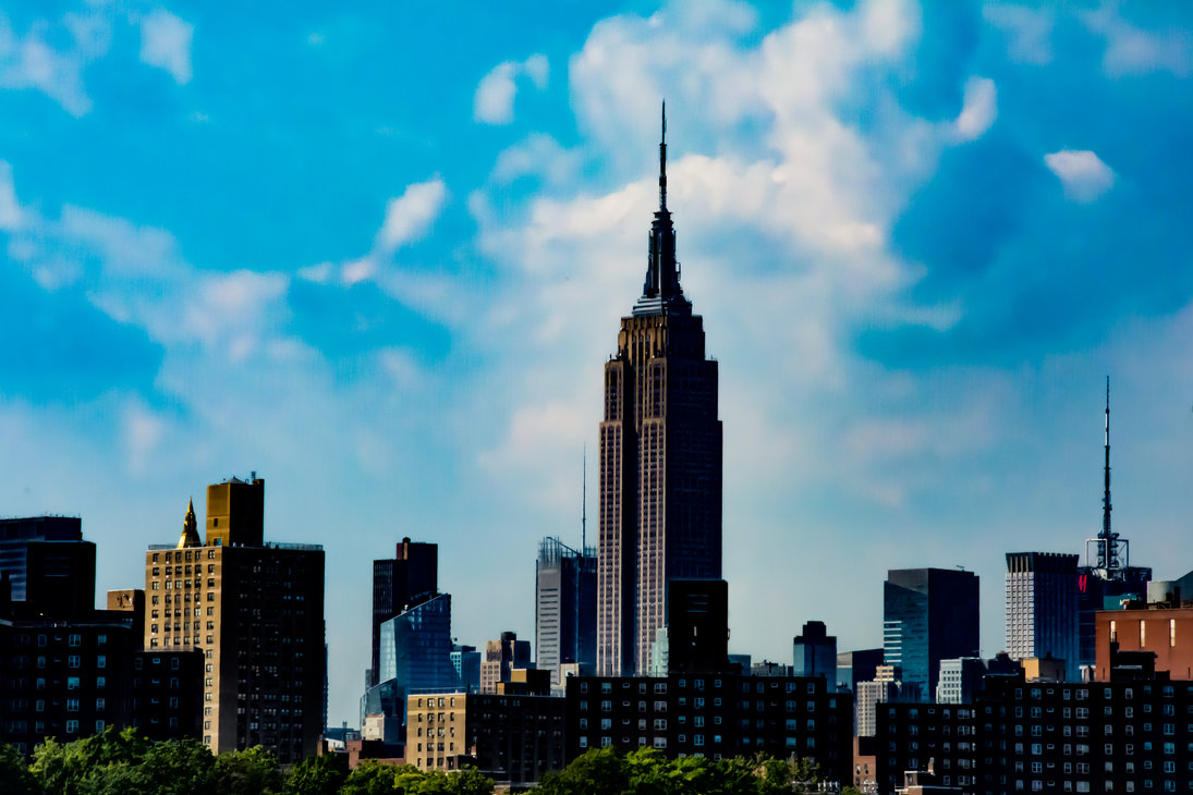1095x730 Painted Clouds - Empire State Building Painting