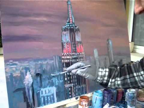 480x360 Painting Video Of The Empire State Building - Empire State Building Painting