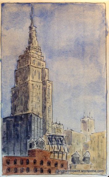 352x570 Empire State Building Canilearntopaint - Empire State Building Painting