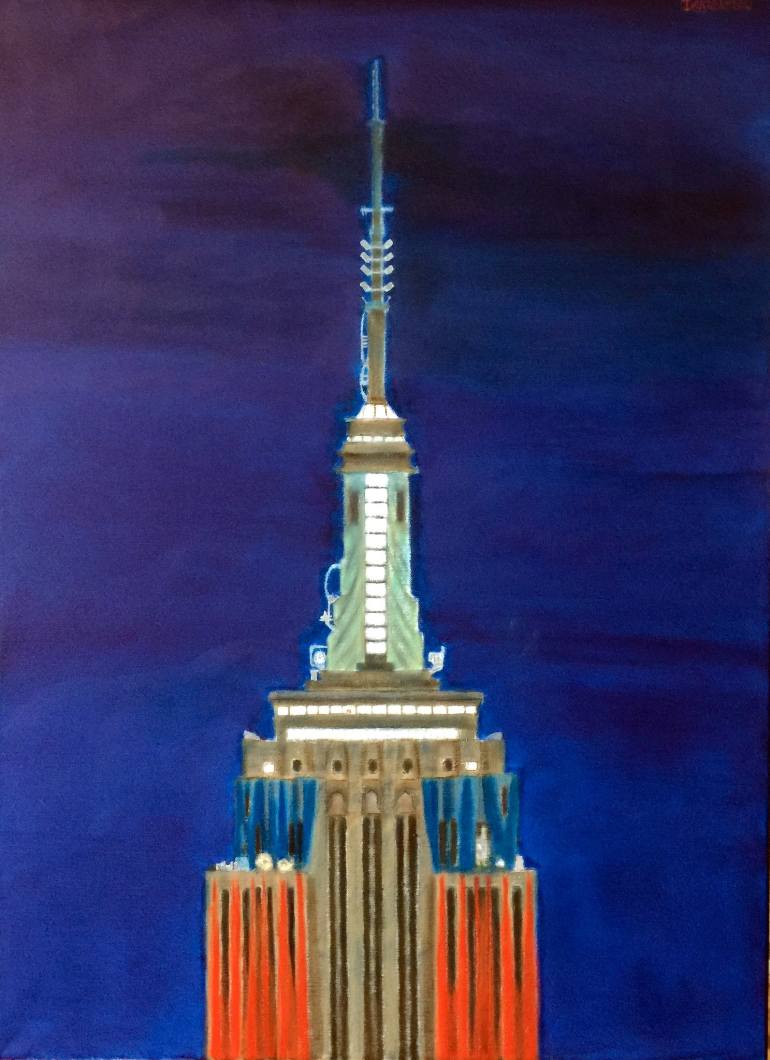770x1060 Saatchi Art Empire State Building Patriotic Colors Painting By - Empire State Building Painting