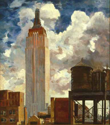 386x436 Utah Painting And Sculpture Waldo P. Midgley, Empire State Building - Empire State Building Painting