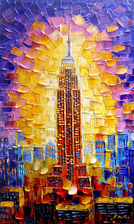 540x900 Empire State Building Painting By Enxu Zhou - Empire State Building Painting