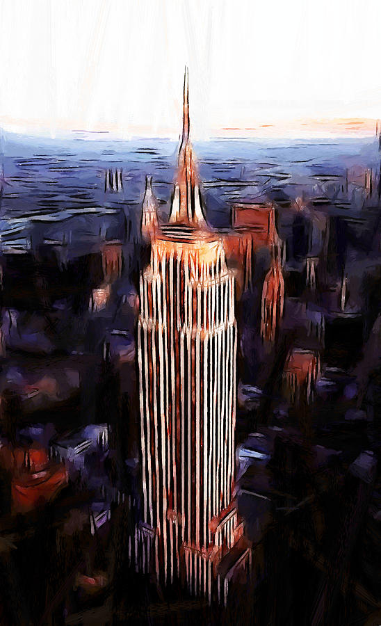 548x900 Empire State Building Painting By Steve K - Empire State Painting