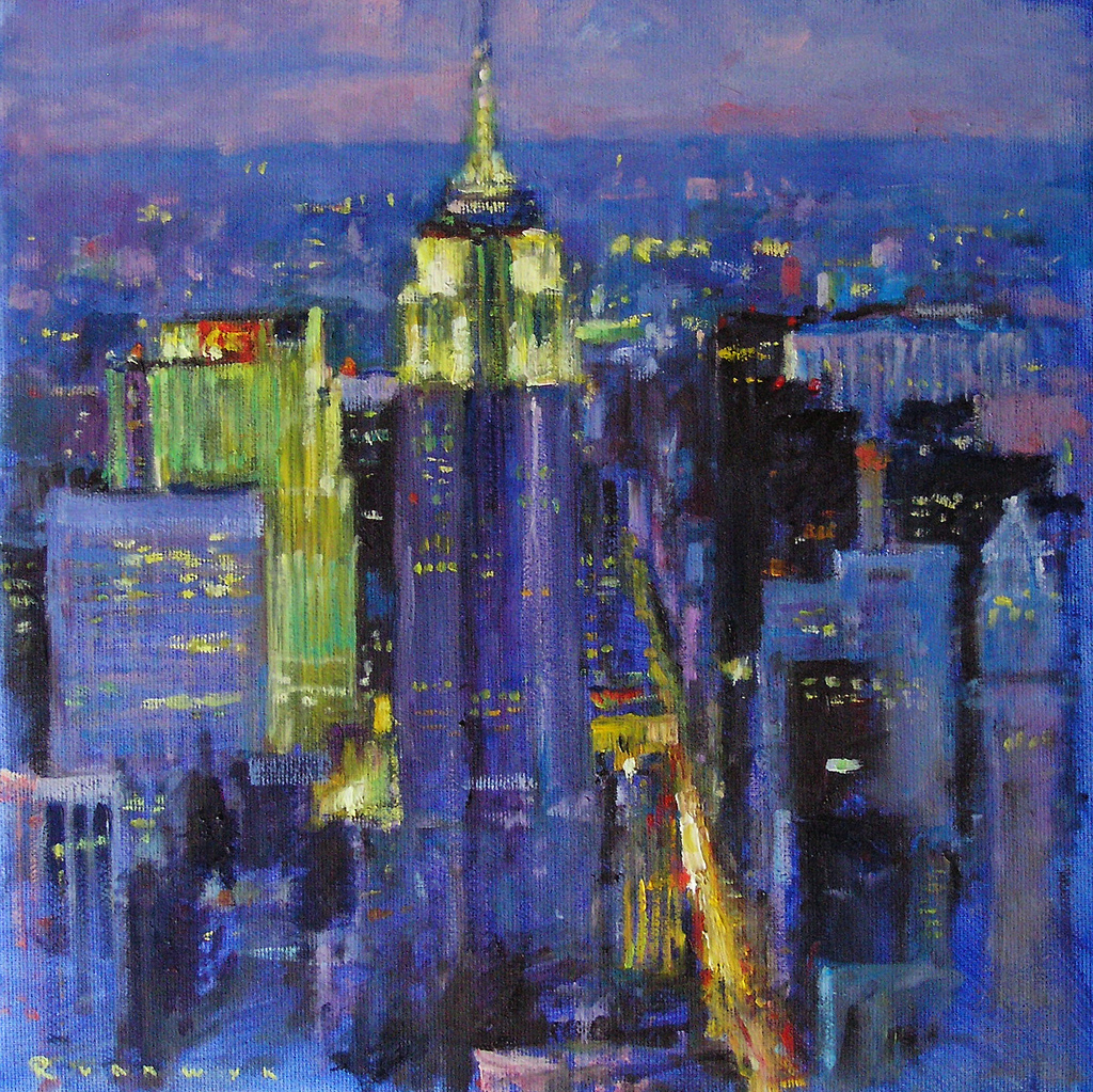 1024x1023 Empire State Building 30x30 Oil Painting Christian Rupert Van - Empire State Painting