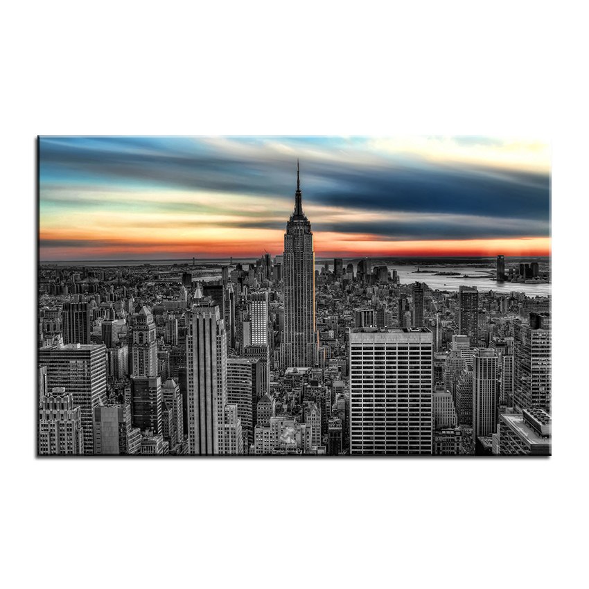 850x850 Large Size Printing Oil Painting Empire State Building Wall - Empire State Painting