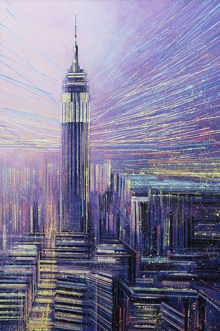 770x1160 Saatchi Art Empire State Building, New York, At Sunset Painting - Empire State Painting
