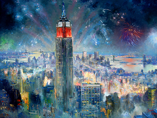 600x449 Empire State Building In 4th Of July Carry All Pouch For Sale By - Empire State Painting