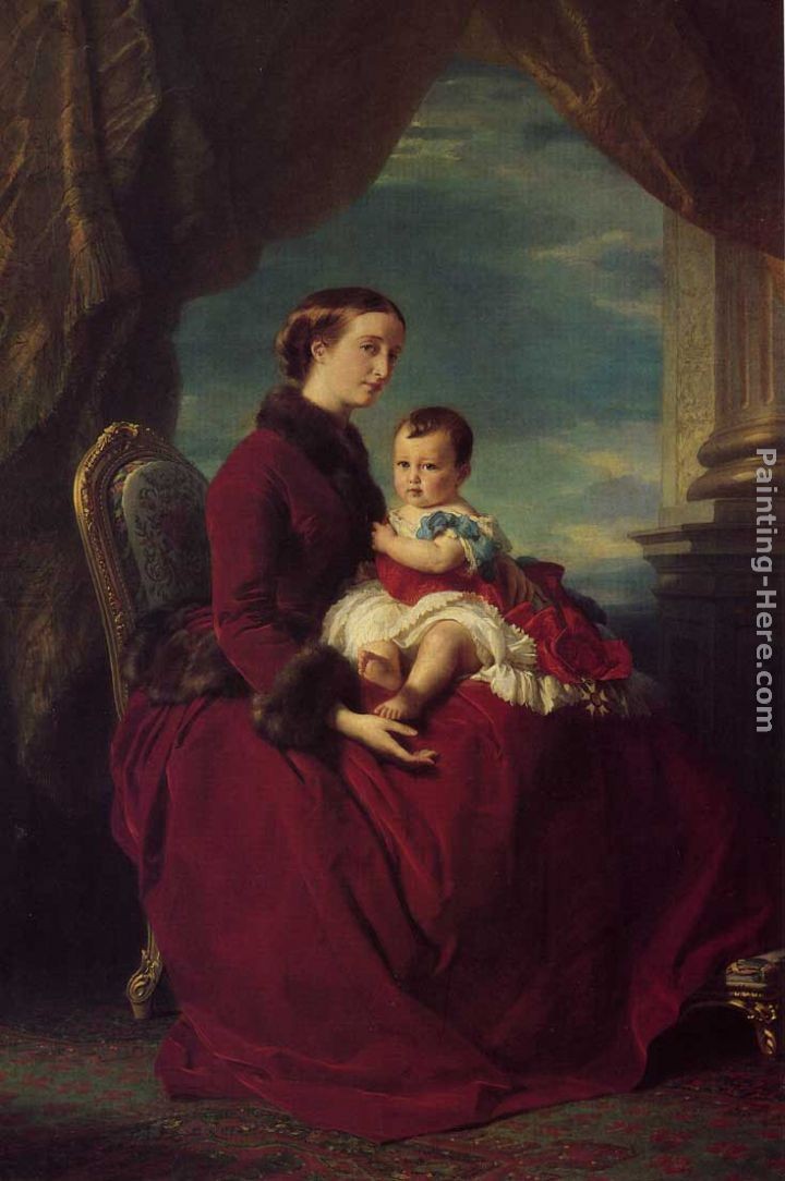 720x1084 Franz Xavier Winterhalter The Empress Eugenie Holding Louis - Empress Painting