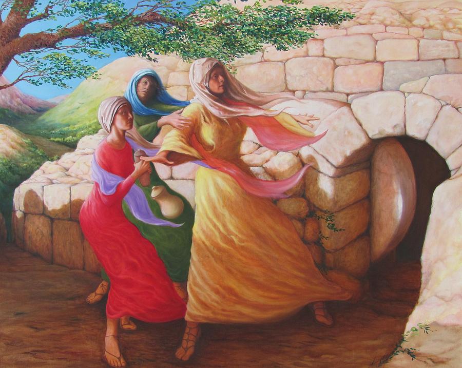 900x717 Mary Magdalene Discovering The Empty Tomb Painting By Herschel Pollard - Empty Tomb Painting