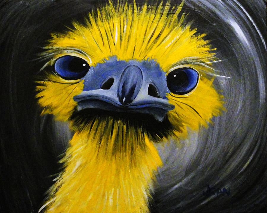 900x717 Emu Of Color Painting By Jean Kieffer - Emu Painting