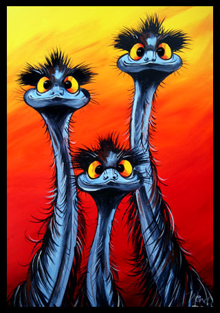 320x454 Stunned Emu Designs - Emu Painting