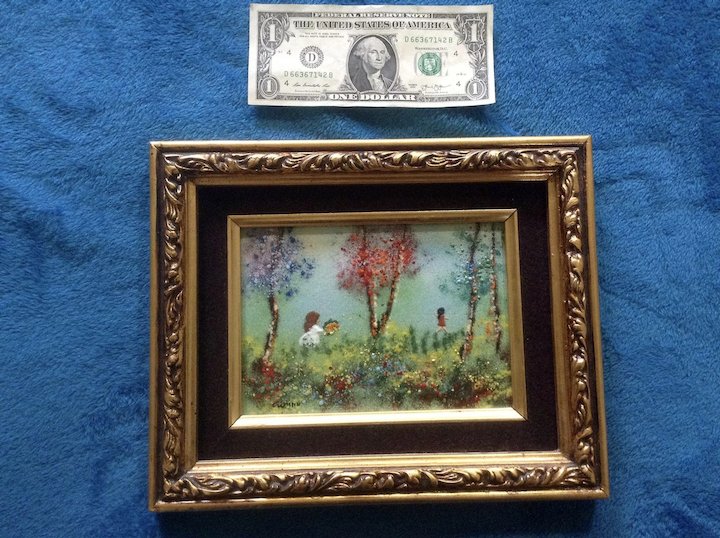 720x538 Fleming, Enamel On Copper Metal Plate Art Painting Two Girls - Enamel On Copper Painting