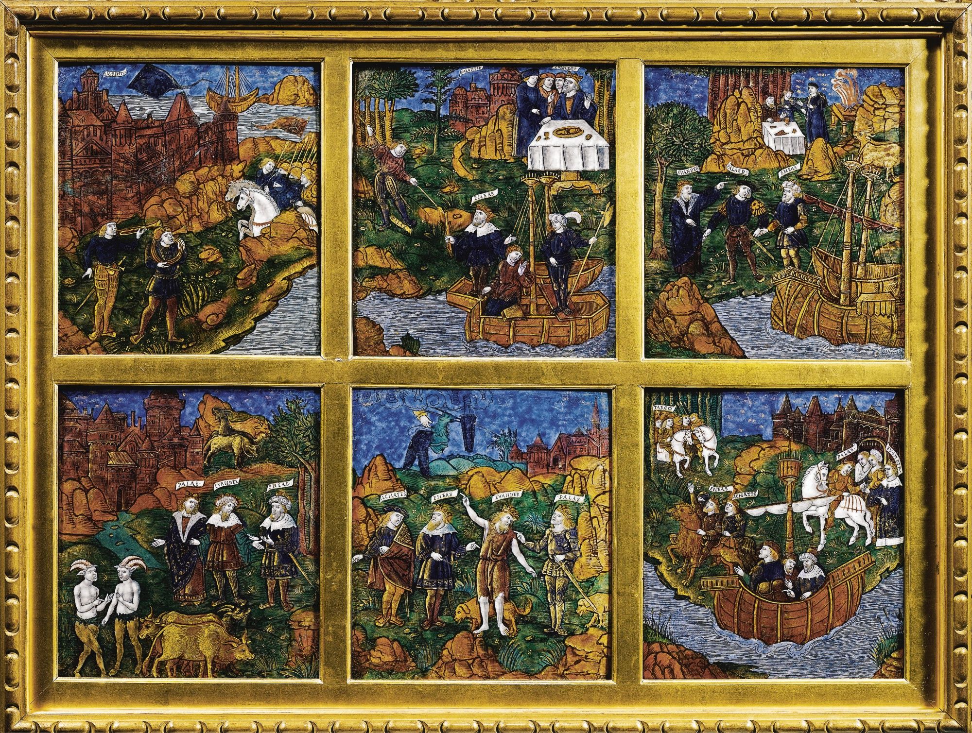 2000x1509 Antique For Sale Classical Enameled Box Landscapes And Caracters - Enamel On Copper Painting