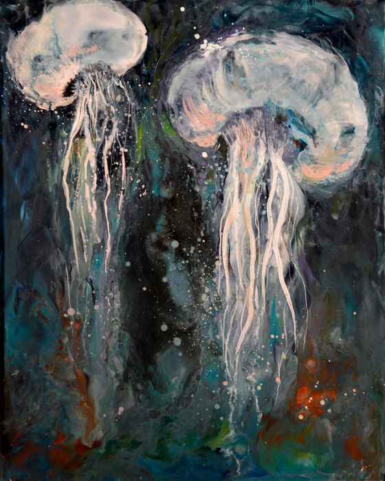 560x700 Encaustic And Pastel Espressionist Paintings Of Marine Wildlife - Encaustic Painting