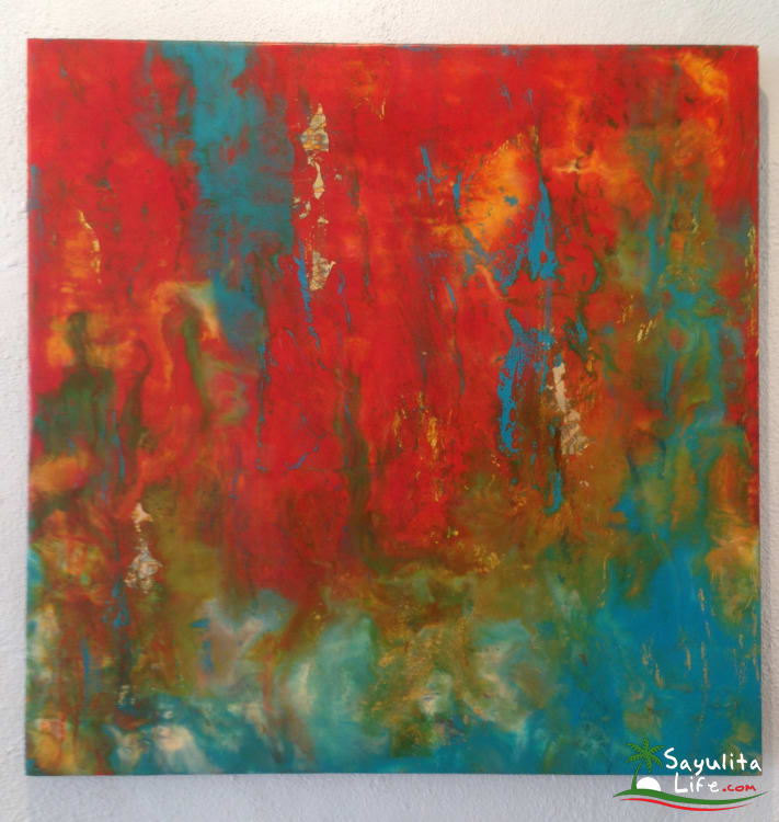 711x750 Z Galeria In Sayulita Encaustic Paintings By Zoey Pierce - Encaustic Painting