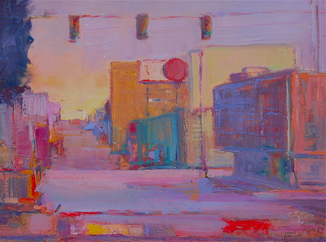 640x476 Elizabeth Washburn Artwork Street Scene - Encaustic Painting Images